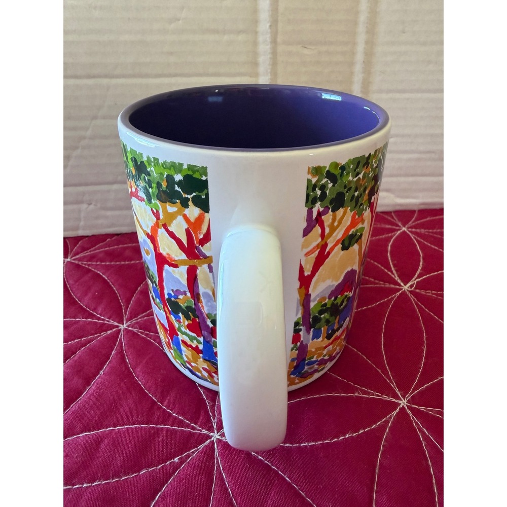 CenturyStoneware Coffee MugImpressionist Tree Landscape Purple Interior Thailand - Picture 4 of 8